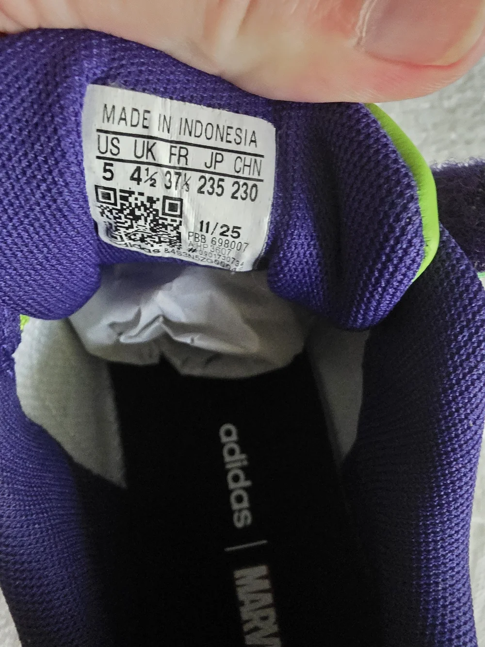 NWT Adidas x Marvel Grand Court Hulk Avengers Kids Sneakers Size 5Y